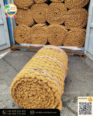 40ft HQ 컨테이너 적재 효율을 높이는 야자수 매트 롤 포장 방식