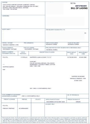 관세 0퍼센트 적용을 위한 원산지 증명서 및 선하증권 등 필수 서류 준비