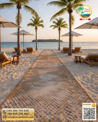 해변 야자매트 설치