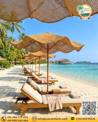 해변 휴양지 인테리어를 완성하는 열대 휴양지 무드의 친환경 야외 인테리어 솔루션 제안