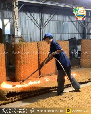 코코하이텍의 야자매트 열처리 공정