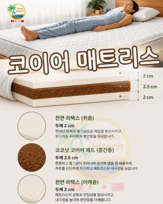 코코넛 섬유로 만든 코이어 매트리스란 무엇인가