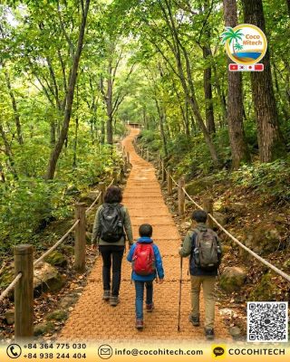 등산로용 일반 야자매트와 논슬립 야자매트 비교