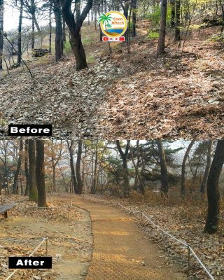 등산로 야자매트 시공 방법