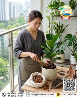 베란다 식물 분갈이와 코코칩 활용 시작